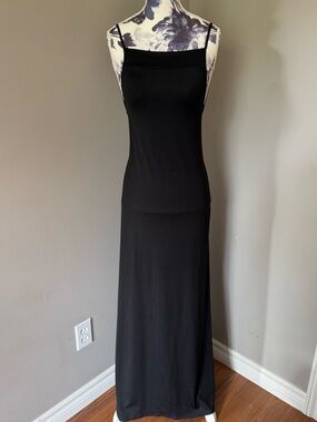 Y2K La SENZA Black Slip Dress with Spaghetti Straps
